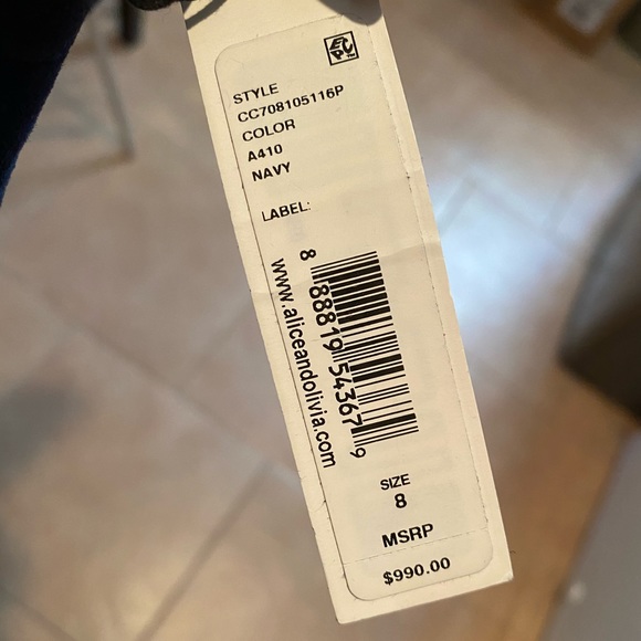 Alice + Olivia Zip Front Suede Blue Jeans - Picture 6 of 6